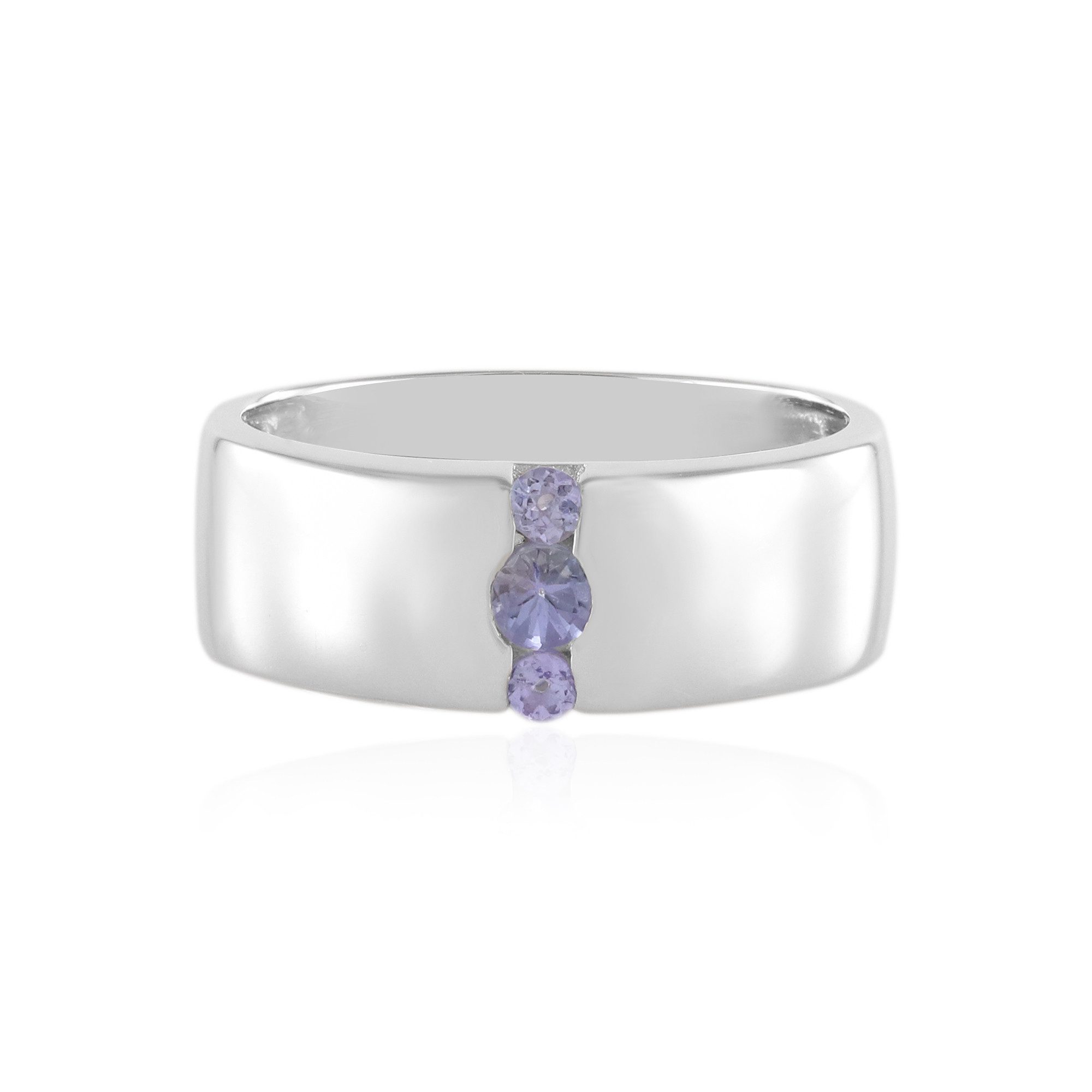 Silberring Cavill Ring 925 Sterling Silber, 0,19 ct Tansanit, platin, lila