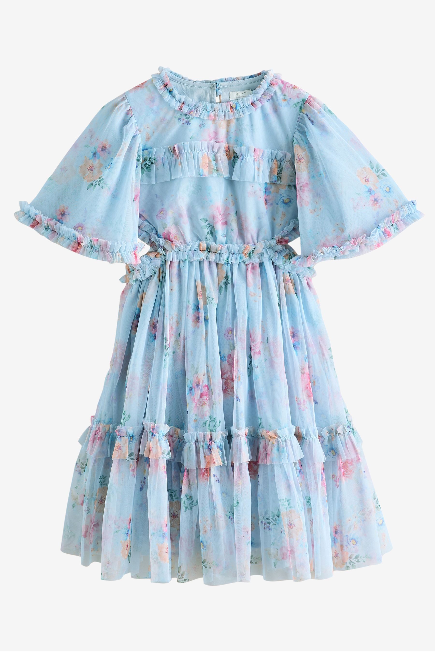 Next Partykleid Festliches Kleid aus Mesh mit Engelsärmeln (1-tlg)