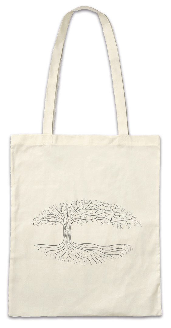 Beuteltasche Oval Yggdrasil Stofftasche Arsen Celtic Irminsul World Tree Of Thor