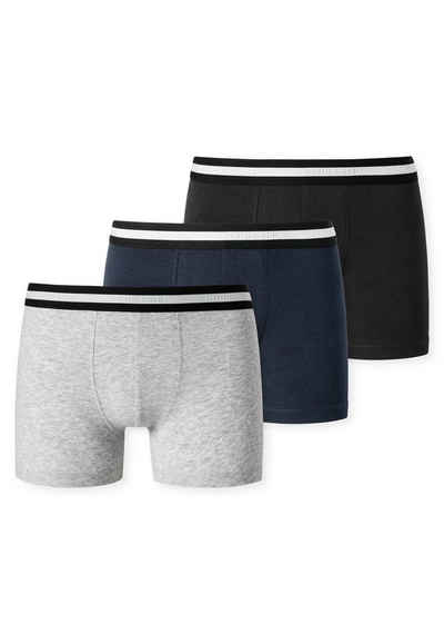 Schiesser Boxershorts "95/5" (3er-Pack) mit gestreiftem Webgummibund