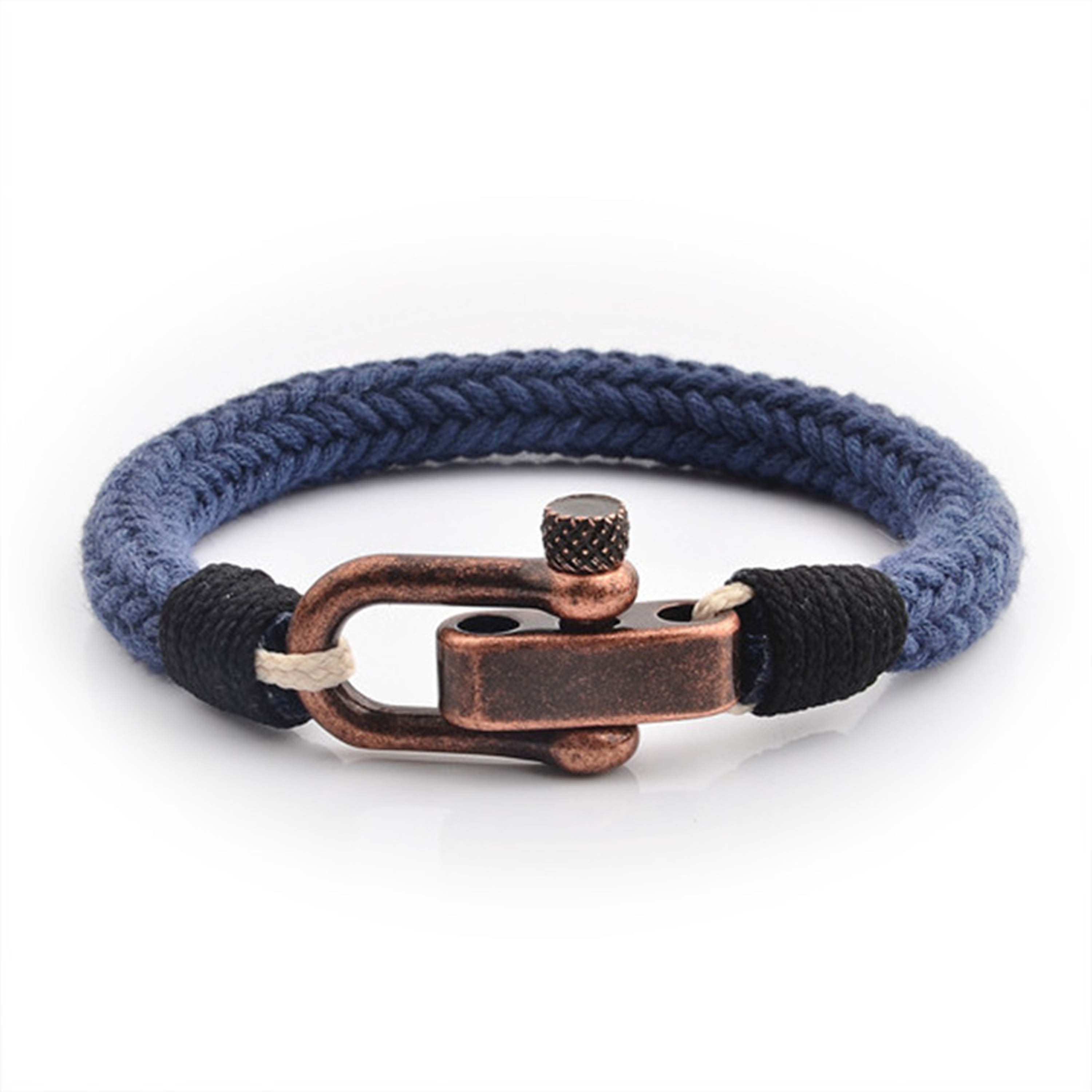 UNIQAL.de Armband Maritime Armband aus Segeltau "OCEAN" nautics, maritime, Schäckel (Edelstahl, Segeltau, Casual Style, handgefertigt) Florin