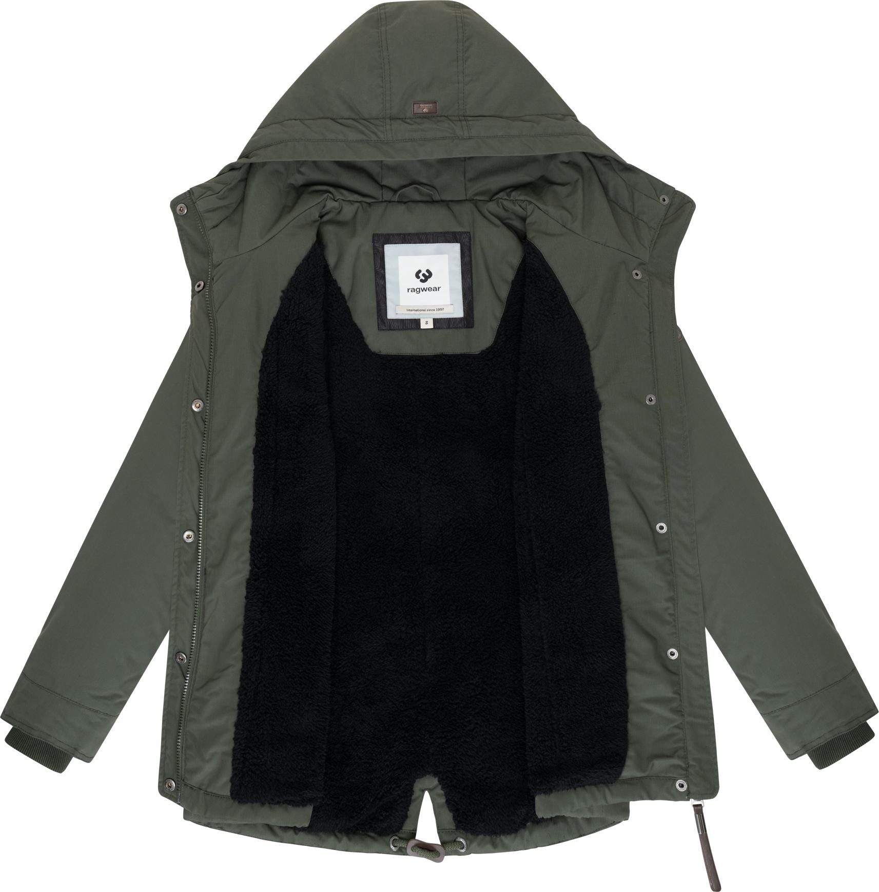 Ragwear Winterjacke Parkker Warm YOUMODO Winter Parka mit kuscheligem Teddy-Innenfutter
