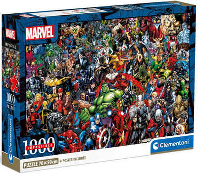 Clementoni® Puzzle Impossible, Marvel Universe Compact, mit neuer Compact Box, 1000 Puzzleteile, Made in Europe; FSC® - schützt Wald - weltweit