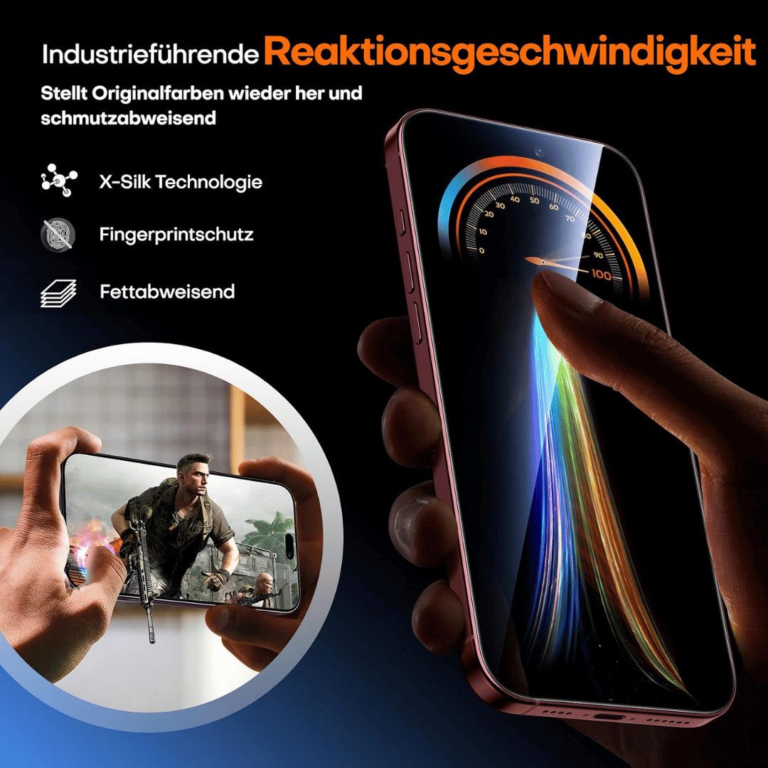 SmartUP Displayschutzglas 2x Schutzglas für Apple iPhone 18 Pro Display Panzerfolie Full Screen für Apple iPhone 18 Pro, 2 Stück, Rundumschutz, passgenaue Verar – Bild 5 von 5