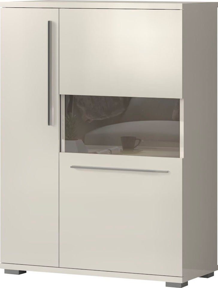OTTO home Highboard Piano Vitrine (H/B/T): 123/90/40,2cm), UV lackiert, Soft-Close Funktion