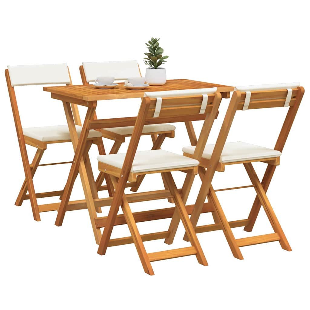 vidaXL Gartenlounge-Set Bistrogarnitur 5 stk. Öl-Natur Massivholz, (5-tlg)