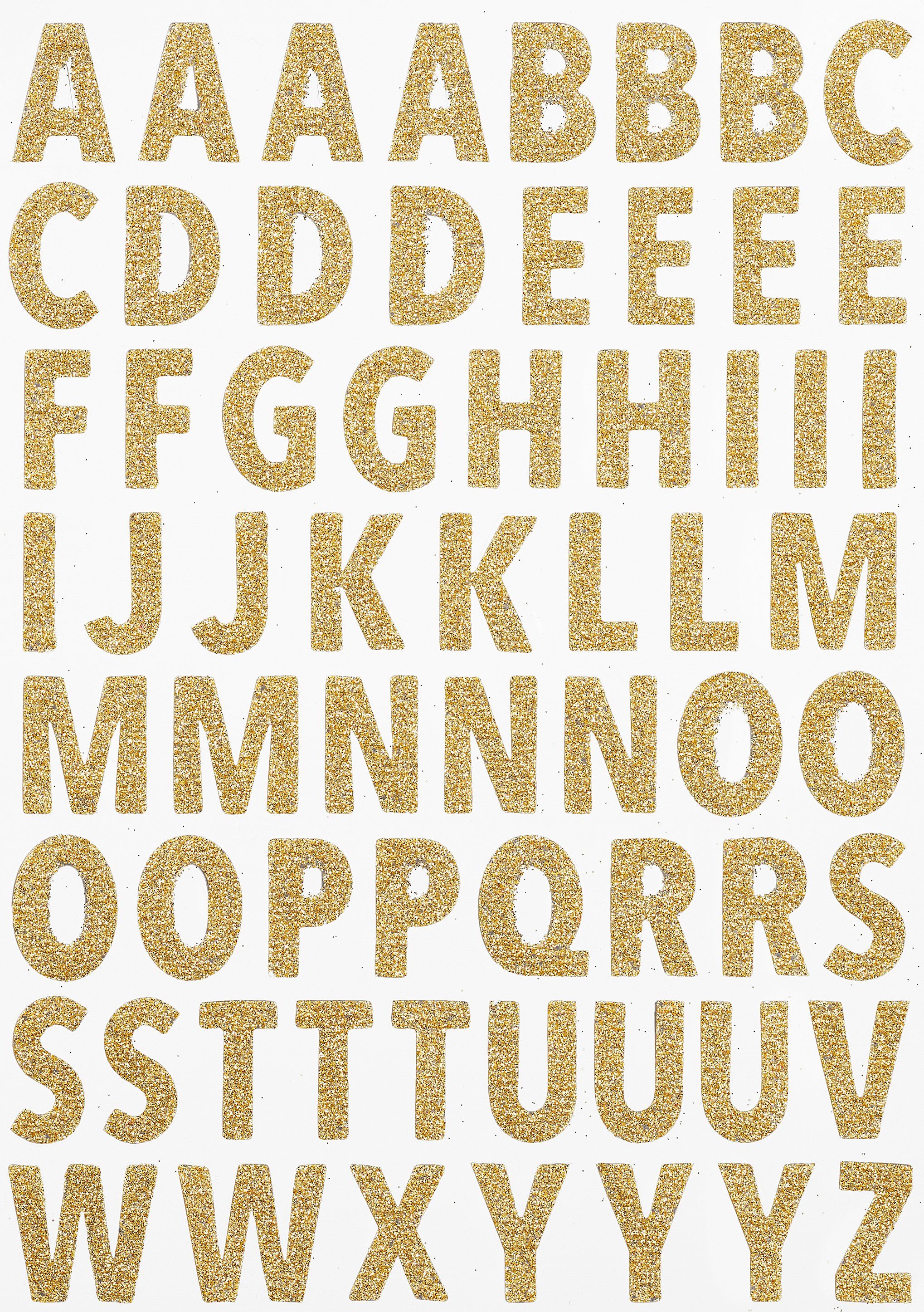 HobbyFun Sticker Buchstaben, (64-tlg), Glitzer 64 Stück