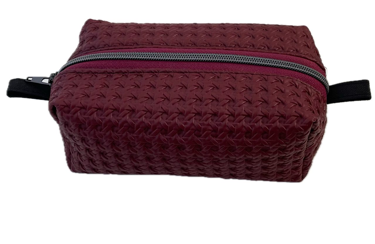 Ammerkind Kosmetiktasche Kosmetiktasche (Boxie Bag) aus optisch geflochtenem Kunstleder, Handarbeit aus Deutschland