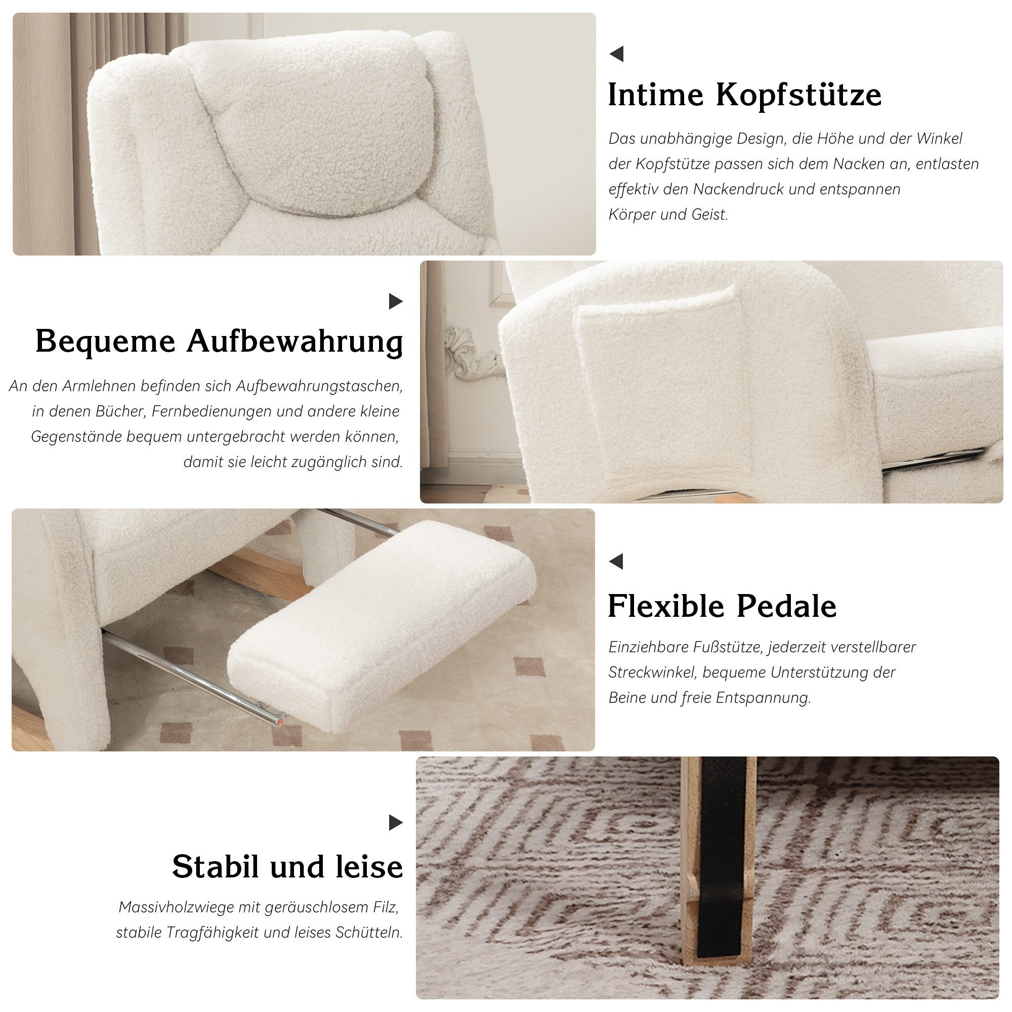 i@home Loungesessel Schaukelstuhl mit Hocker, Relaxsessel mit Ottomane (Rüc günstig online kaufen