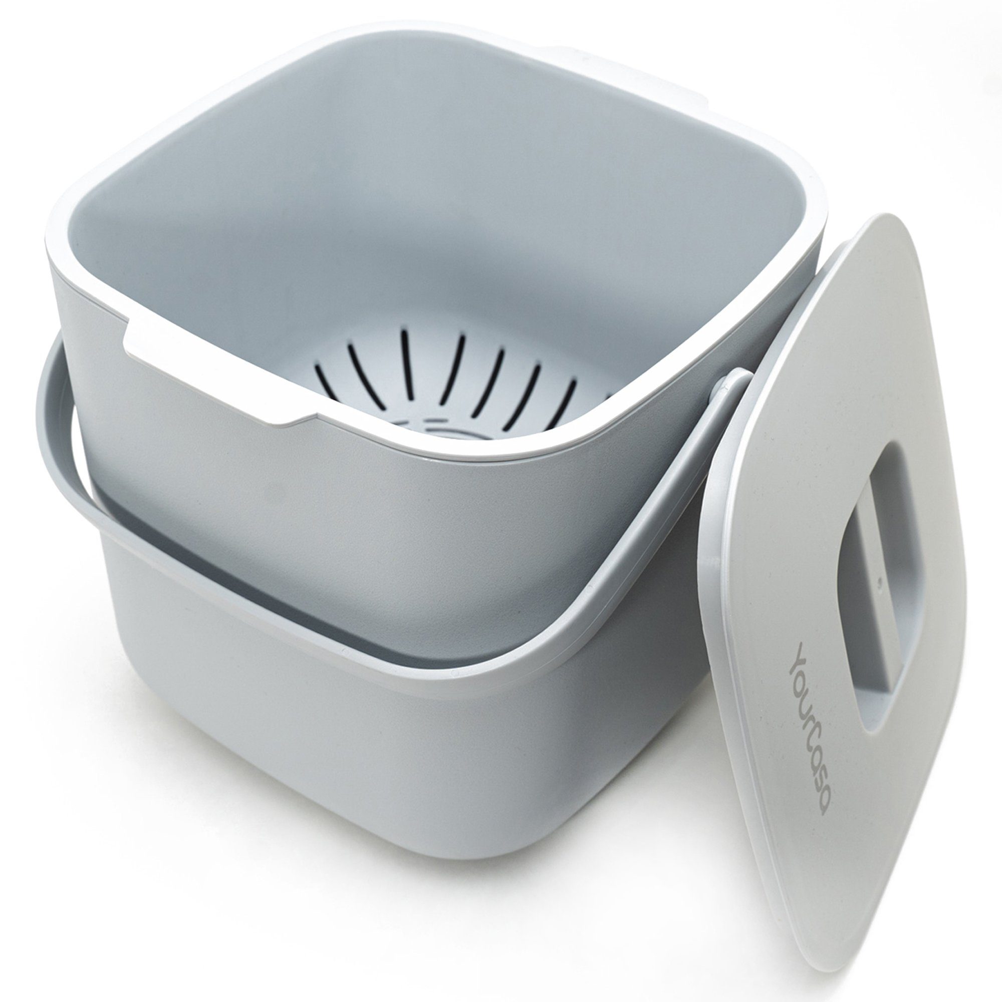 YourCasa Biomülleimer YourCasa® Biomülleimer Küche - Komposteimer für alltäglichen Biomüll, Mit Sieb, Spülmaschinenfest