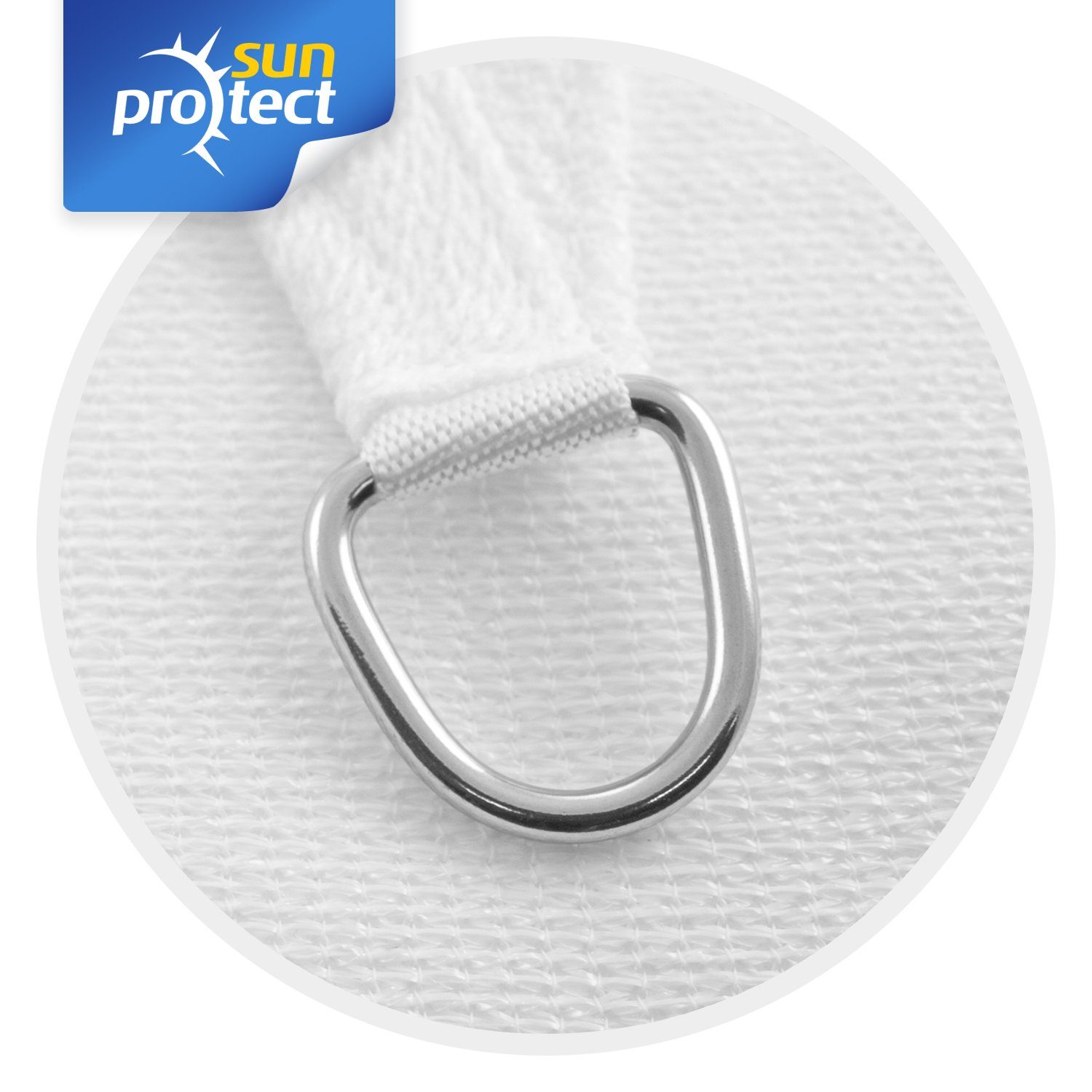 sunprotect Sonnensegel 3,6 x 3,6 x 5 m 90° Grad Dreieck, ideal für Garten, Balkon & Terrasse