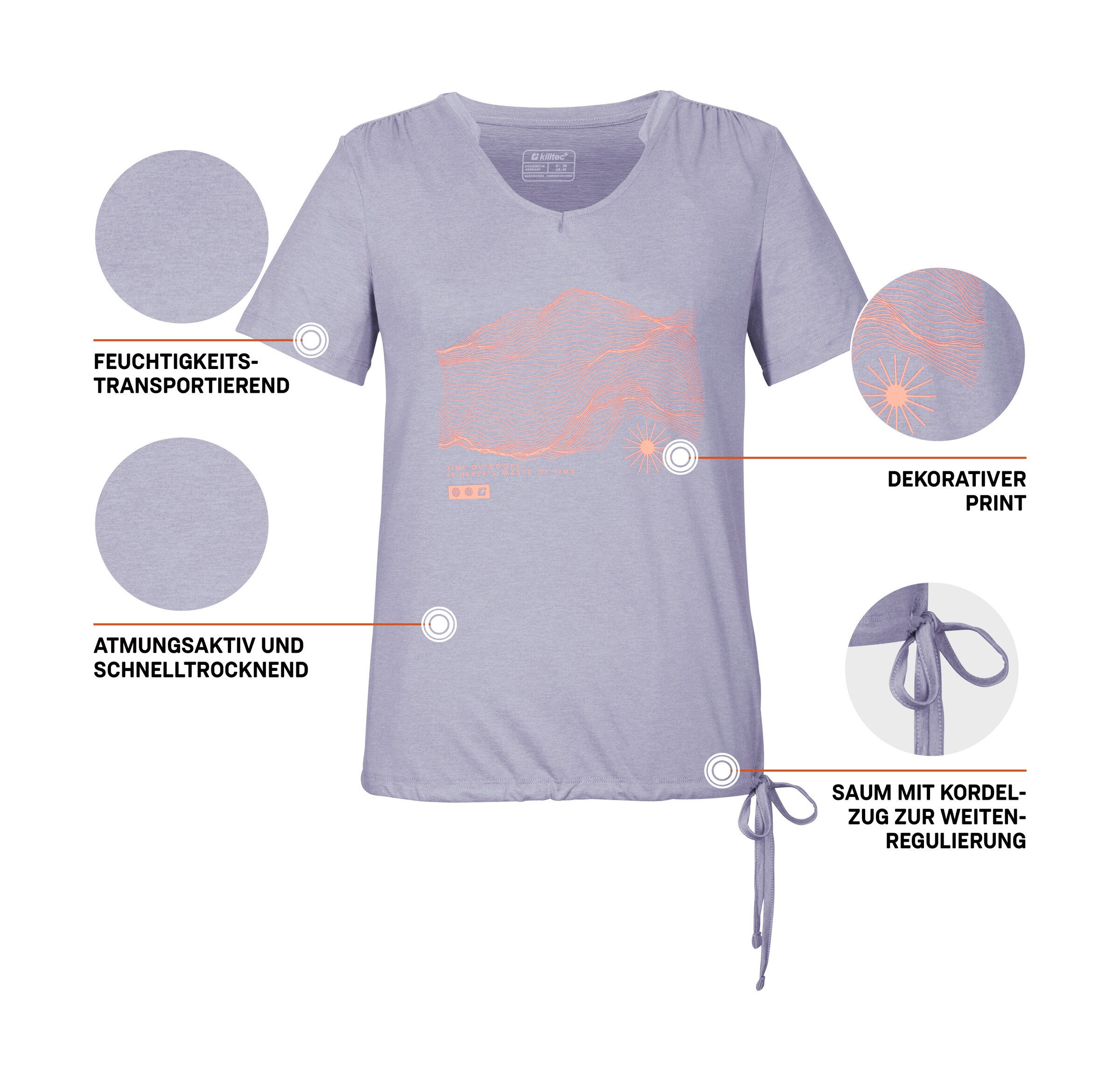 Killtec T-Shirt KOS 497 WMN TSHRT Weiches, strapazierfähiges Funktionsshirt mit Kordelzug – Bild 5 von 5