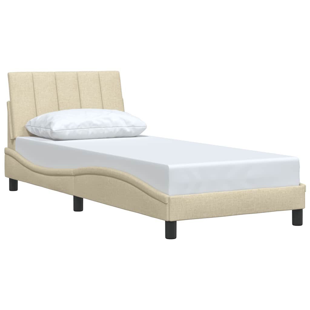 vidaXL Bett Bettgestell ohne Matratze "Hanko" Creme 90x190 cm Stoff günstig online kaufen