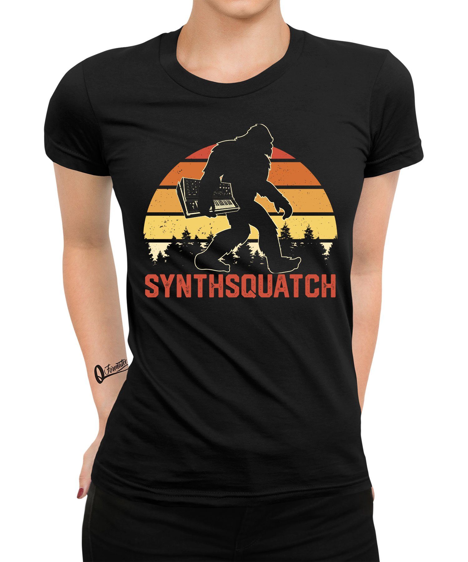 Quattro Formatee Kurzarmshirt Synthsquatsch - Elektronische Musiker Synthesizer Damen T-Shirt (1-tlg)