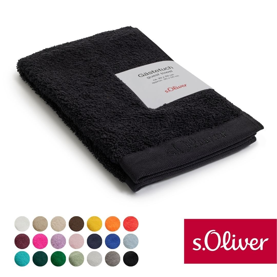 s.Oliver Gästehandtuch s.Oliver, Premium Qualität, 600 gr/m², auch als Sets erhältlich, Walkfrottier (1-St), große Farbauswahl, auch als Duschtuch, Waschhandschuh, Handtuch