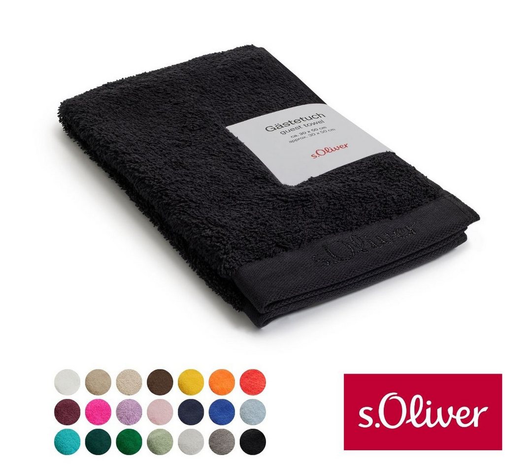 s.Oliver Gästehandtuch s.Oliver, Premium Qualität, 600 gr/m², auch als Sets erhältlich, Walkfrottier (1-St), große Farbauswahl, auch als Duschtuch, Waschhandschuh, Handtuch