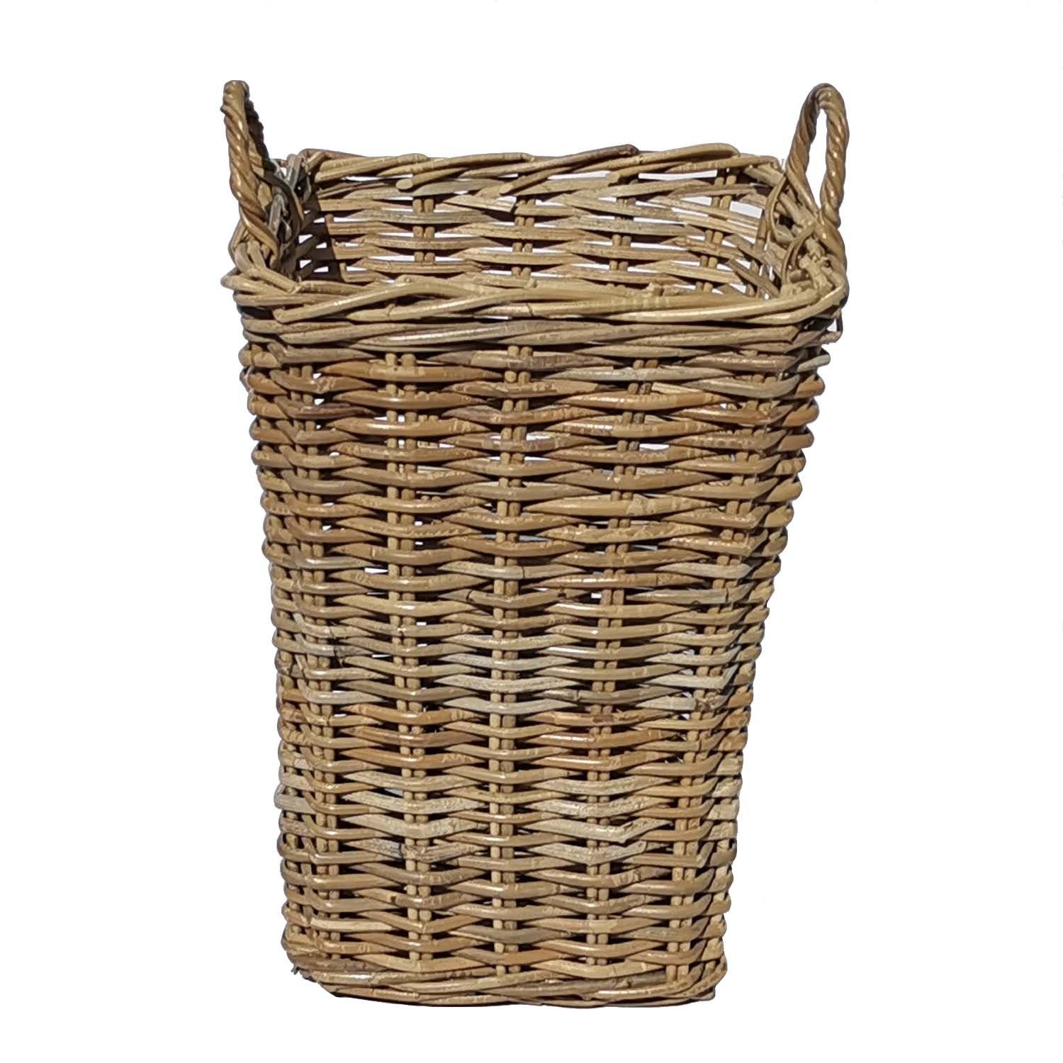 Casa Moro Flechtkorb Rattan Korb Matera mit Henkel Weidenkorb (Aufbewahrungskorb eckig Weidemkorb, in drei Größen und als Set), Naturkorb Rattankorb groß