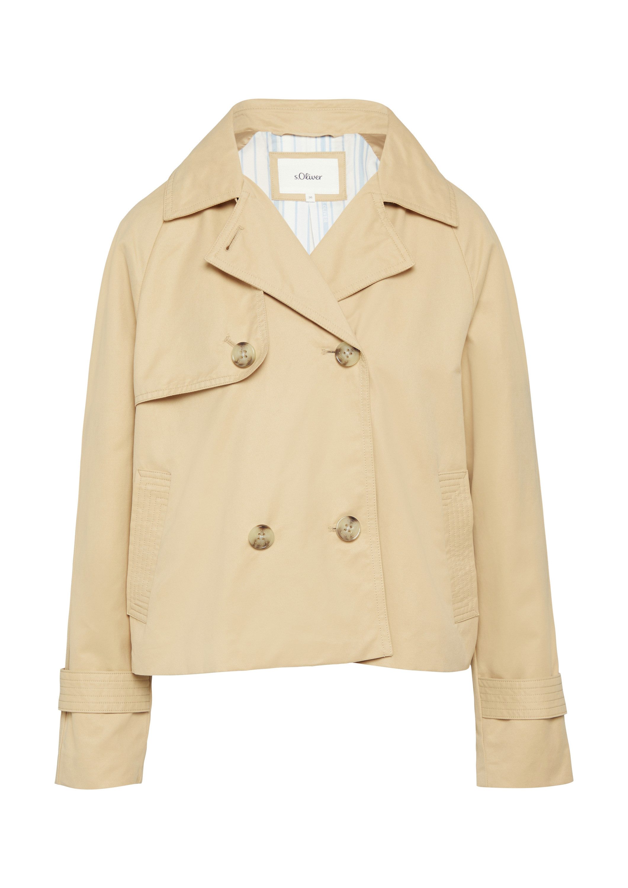 s.Oliver Funktionsjacke Outdoor-Jacke Cabanjacke mit Raglanärmeln und Strei günstig online kaufen