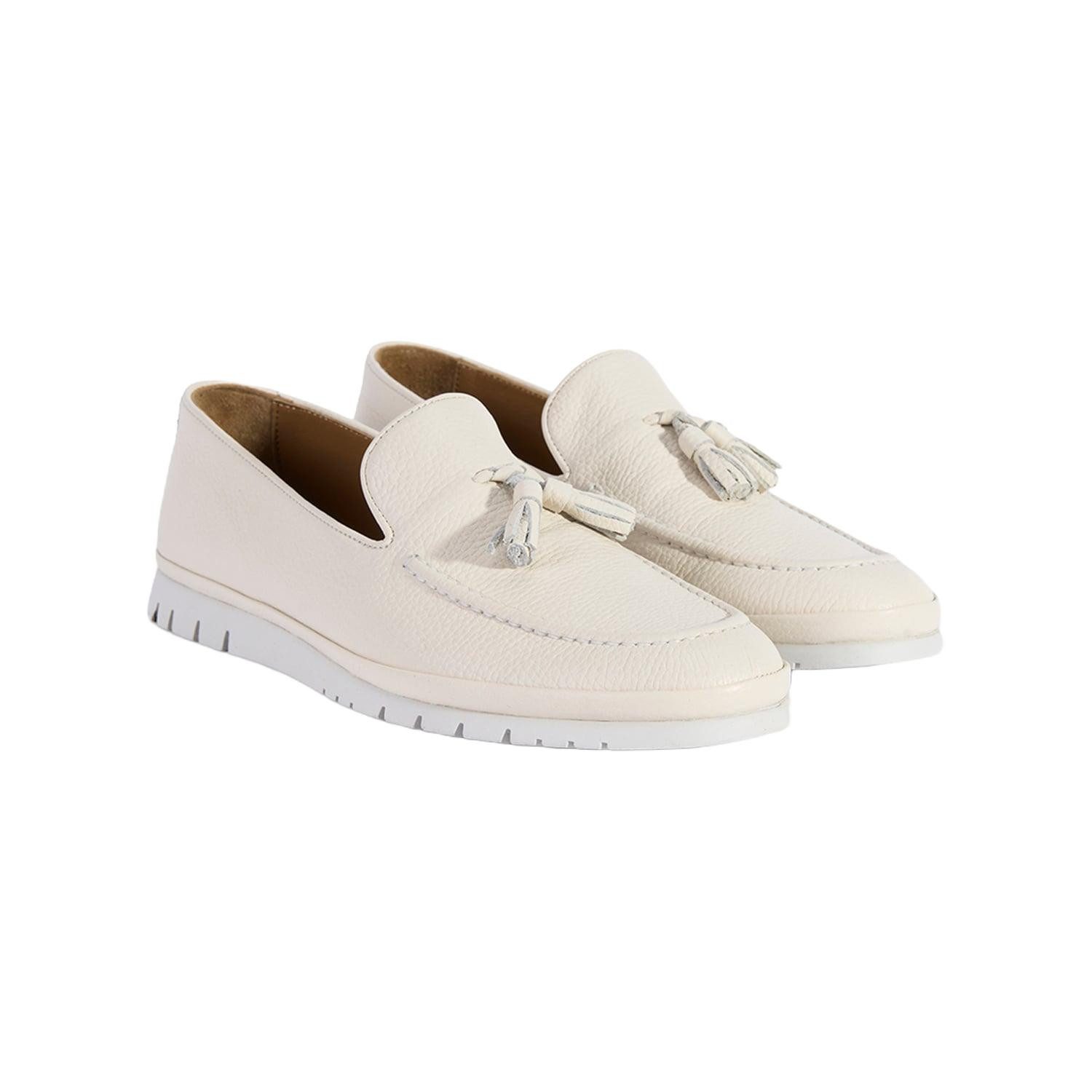 Desa DESA Herren-Lederslipper mit Quasten Loafer
