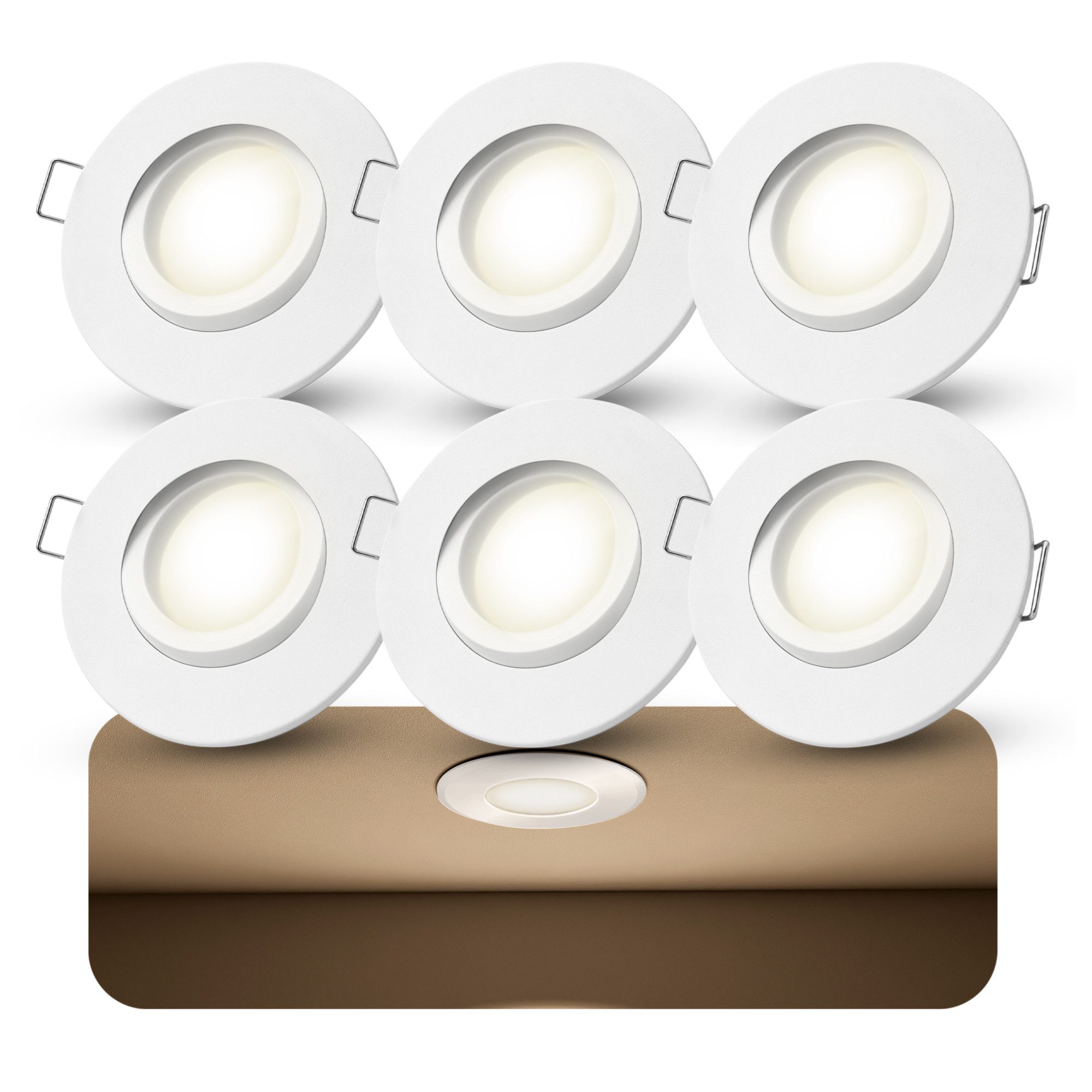 SSC-LUXon LED Außen-Deckenleuchte ORVIA Spot IP65 schwenkbar inkl. LED Lampe mit fourSTEP 4W neutralweiß, Neutralweiß