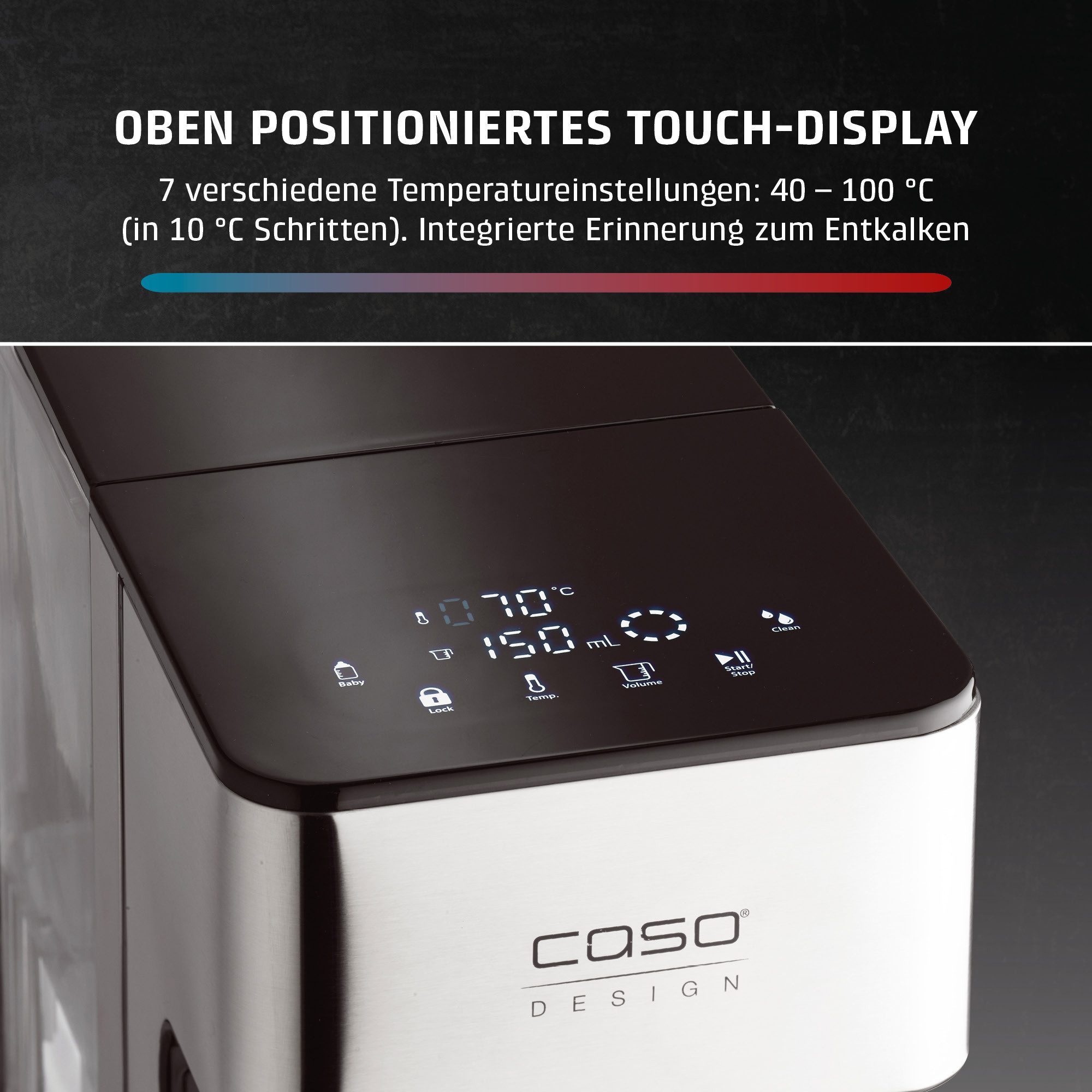 Caso Heißwasserspender HW 600, 2600 W, Abnehmbarer 2,7 Liter Wassertank, Entkalkungserinnerung – Bild 5 von 5