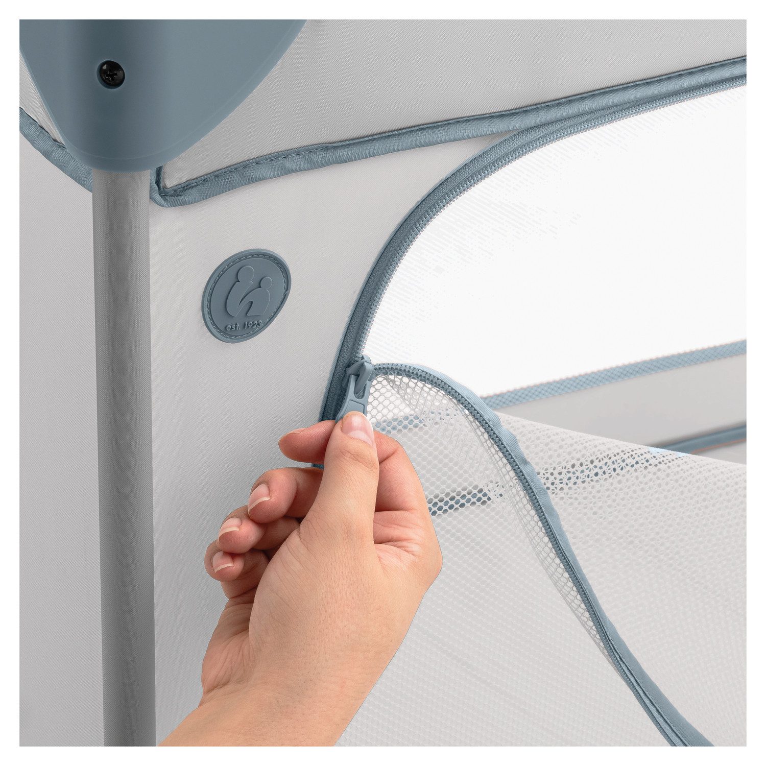 Hauck Baby-Reisebett Dream N Play Plus, Dusty Blue, Vorderausstieg günstig online kaufen