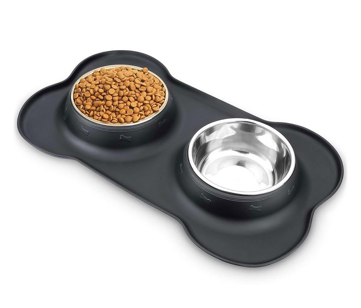 Purlov Futternapf PetBoost: Doppelter Hundenapf-Ständer - 2x 250ml, Edelstahl, Gesundheitsfördernd, hochwertig - optimal für Hunde aller Größen.