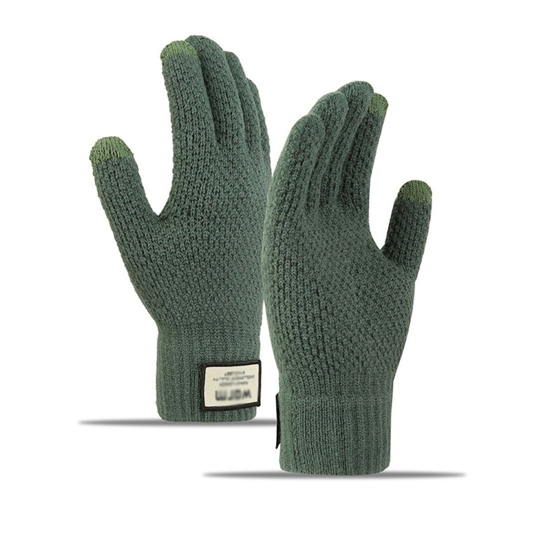 Strickhandschuhe AUKUU warme Verdickte erbsengrün kalte (Winter-Touchscreen-Strickhandschuhe) und Strickhandschuhe