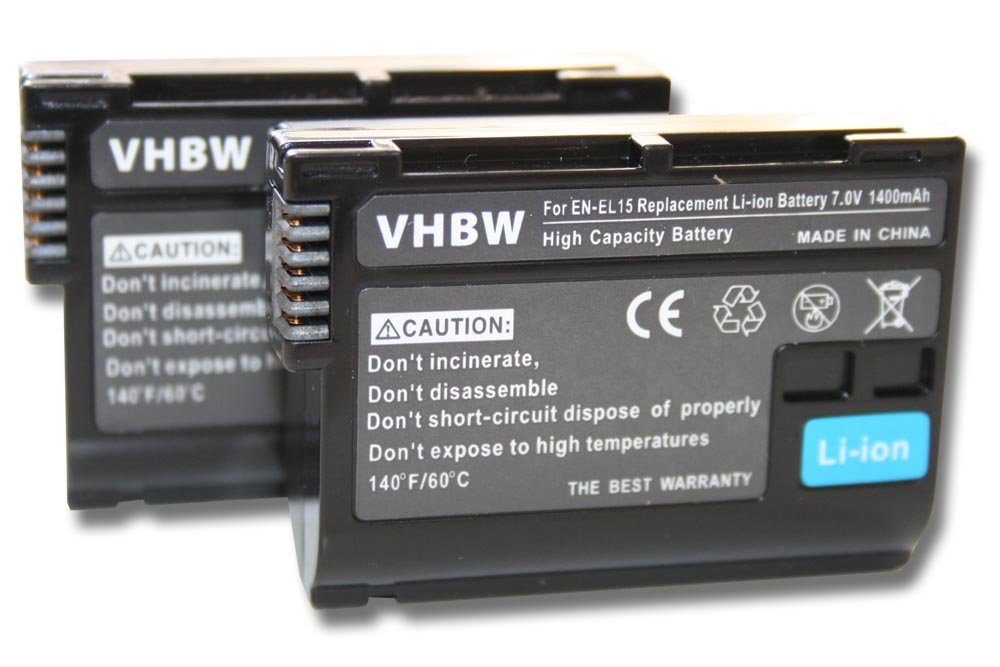 vhbw kompatibel mit Nikon WT-7, Z6 II, Z7, Z7 II, Z6, Z5, MH-25a, Z8, Z f, Kamera-Akku Li-Ion 1400 mAh (7 V)