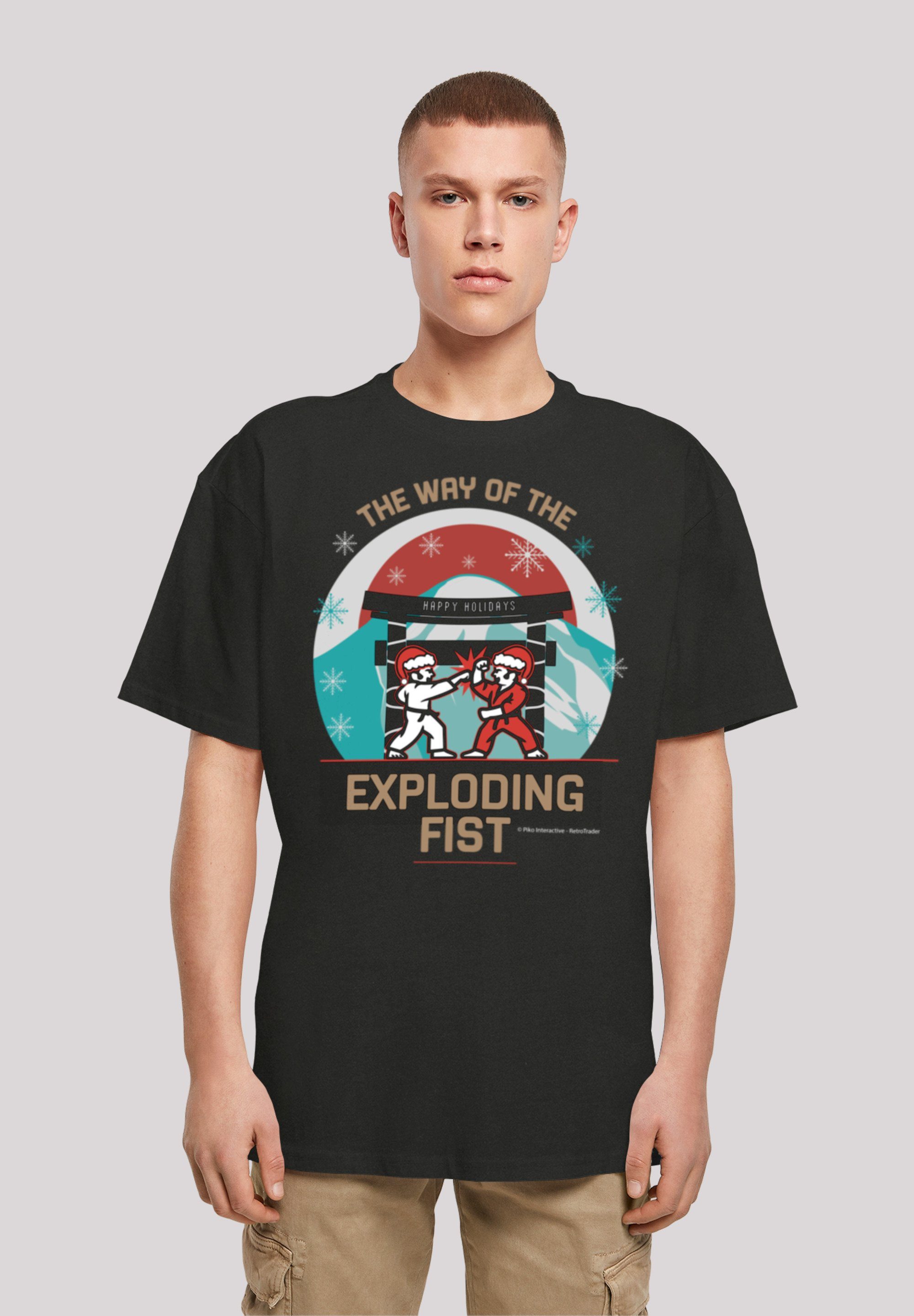 F4NT4STIC T-Shirt Retro Gaming Way of the Exploding Fist Christmas Design Print schwarz