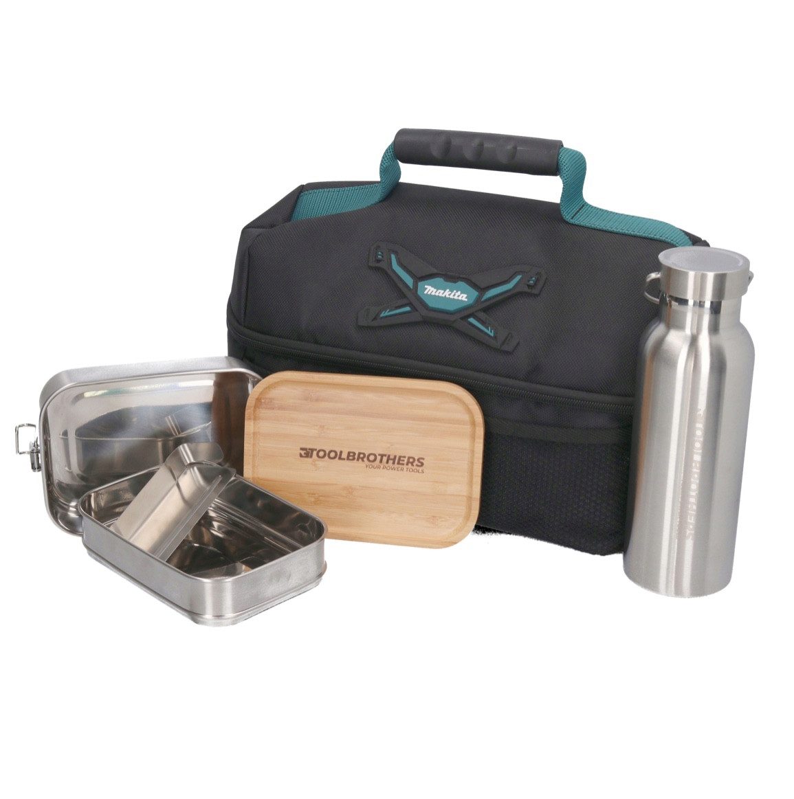 Thumbnail - Makita Werkzeugkoffer Lunchpaket mit Makita Isoliertasche + Toolbrothers Fan Edelstahl Brot