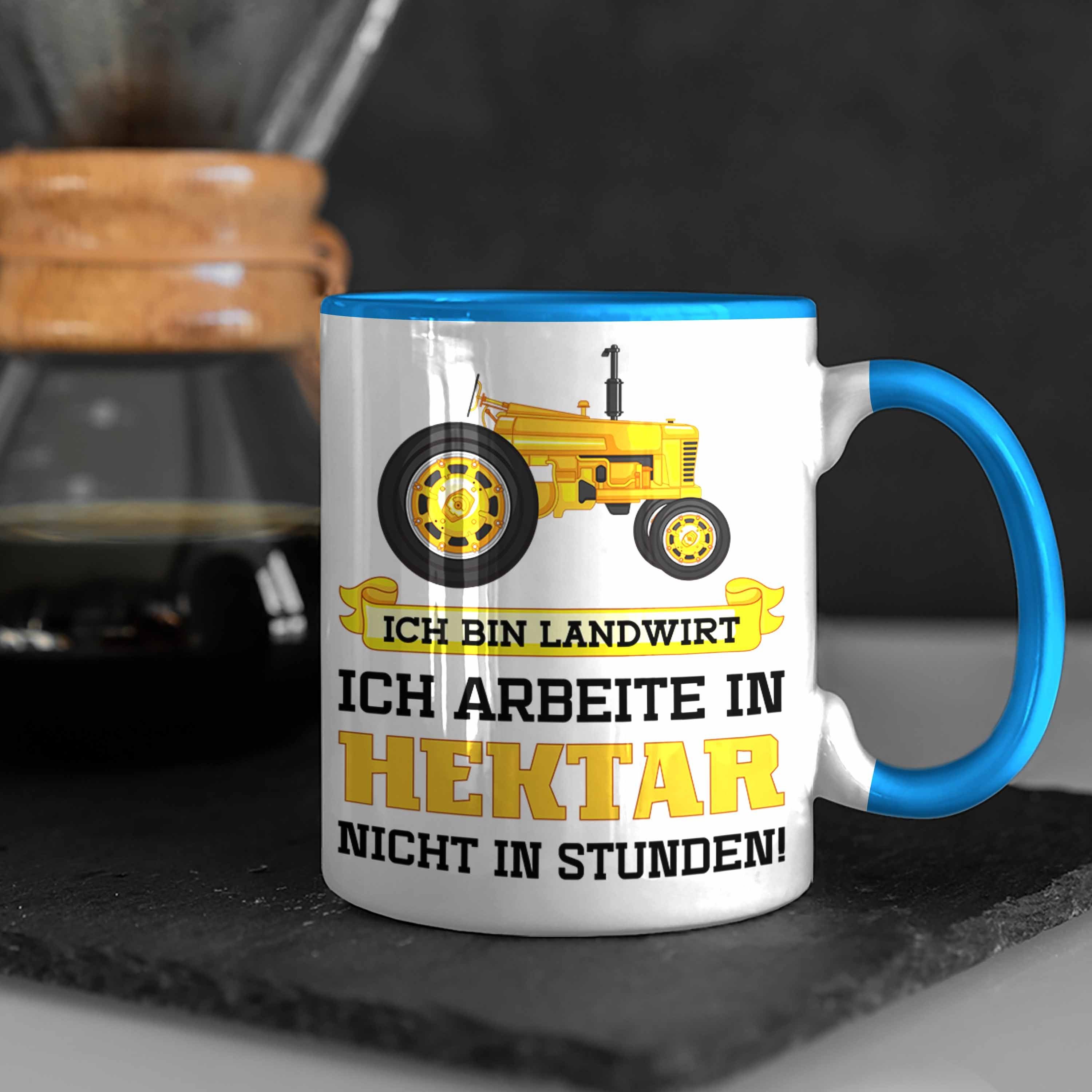Trendation Tasse Trendation - Geschenk Geschenke Tasse Männer Blau Landwirt Traktor für Landwirtschaft Kaffeetasse Spruch