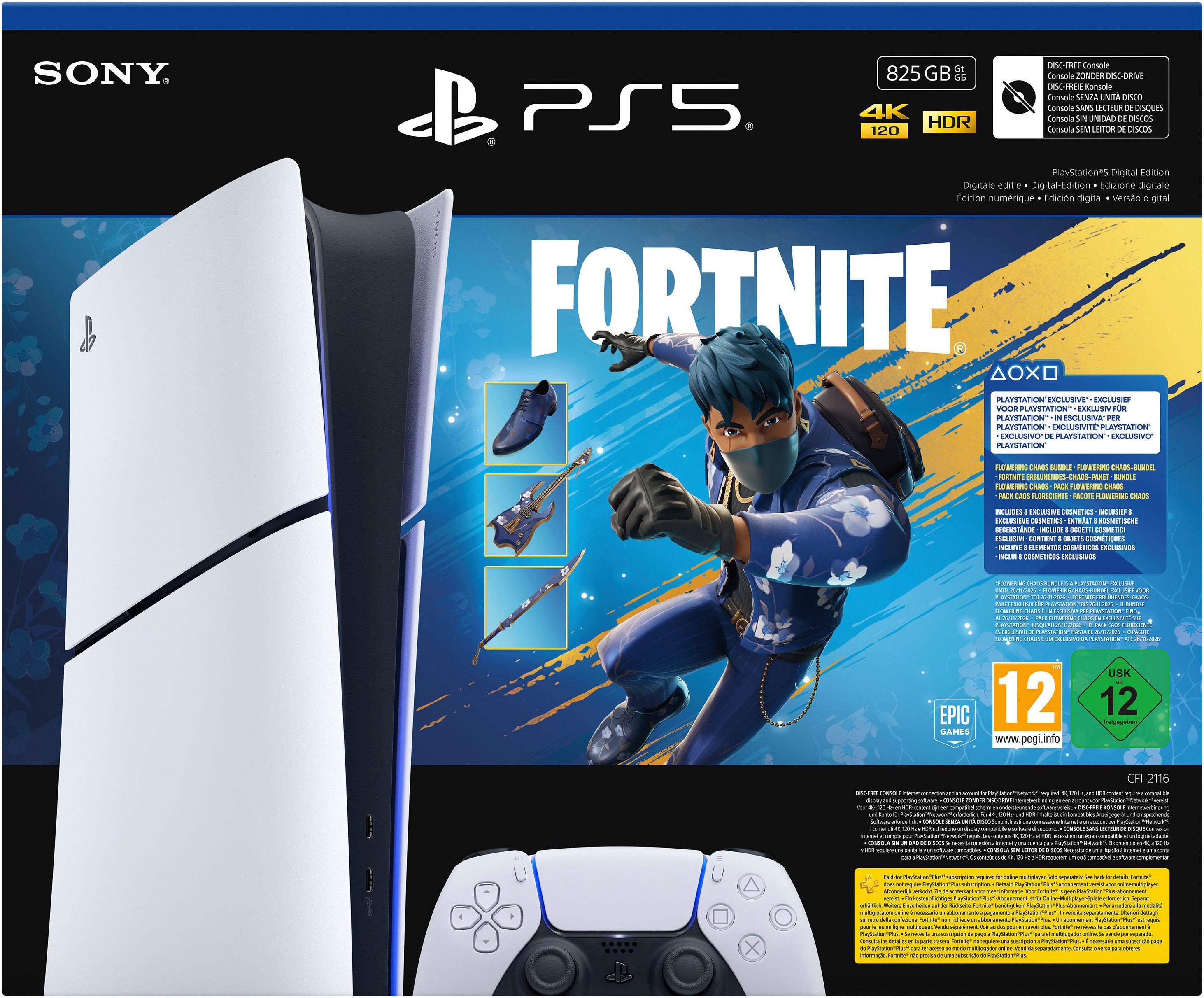 PlayStation 5 PS5 Digital Edition (Slim) – Fortnite Erblühendes-Chaos-Bundle