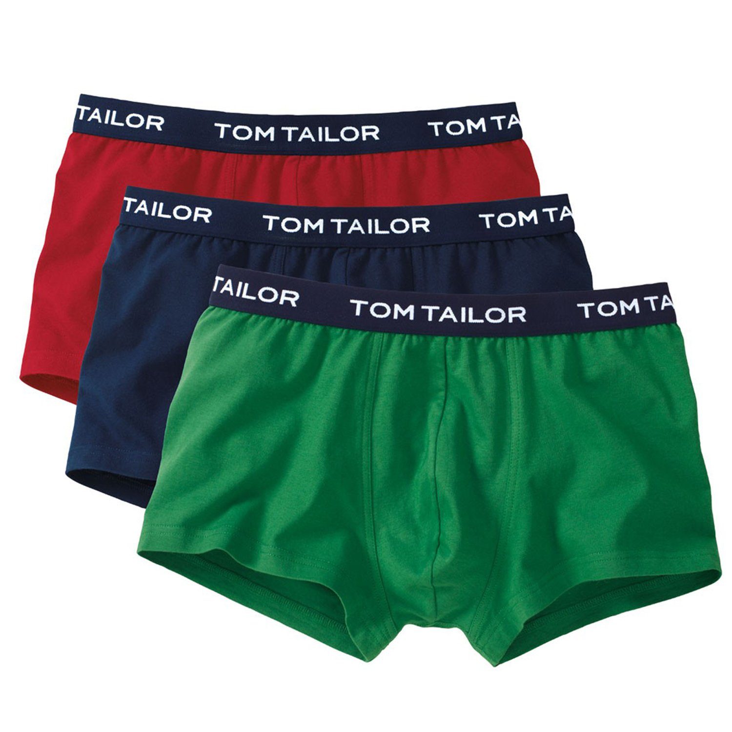 TOM kürzerem Pack Bein (3-St) im Boxershorts 3er mit TAILOR rot/blau/grün