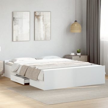 vidaXL Bett Bettgestell mit Schubladen Weiß 160x200 cm Holzwerkstoff