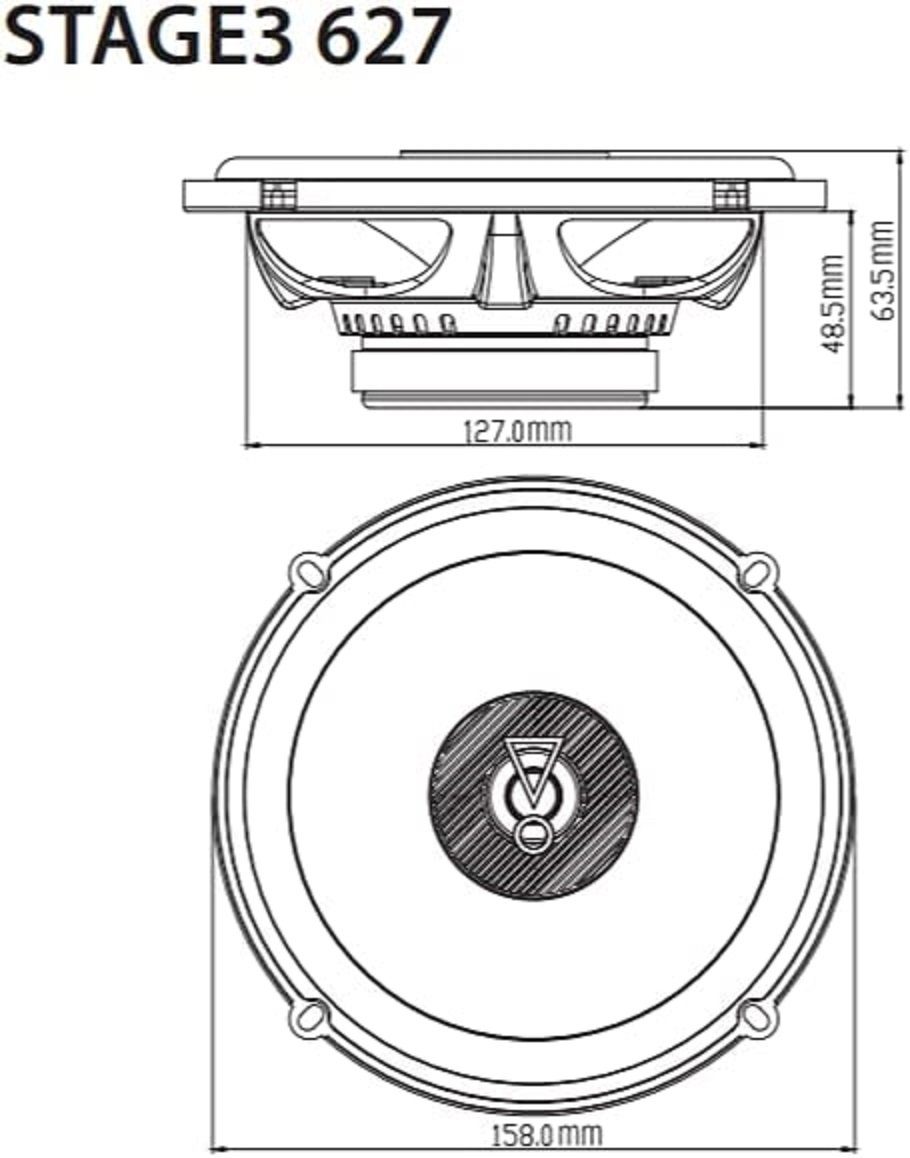 JBL Stage3 627 2-Wege Auto Lautsprecher (6.5 Auto-Lautsprecher Stereo (166 Auto-Lautsprecher) Koaxial mm) Zoll