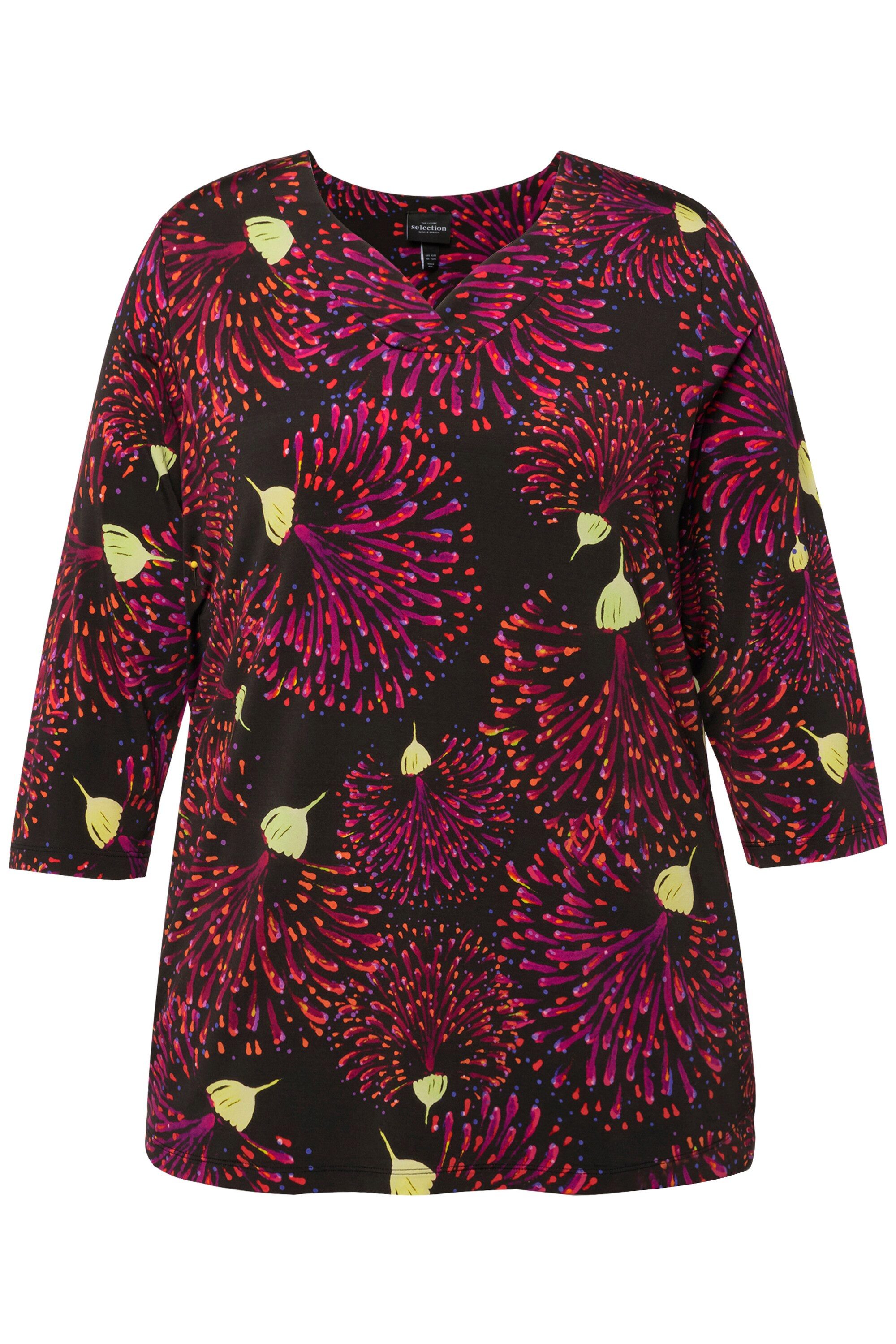 Ulla Popken T-Shirt Slinkyshirt Classic V-Ausschnitt 3/4-Arm günstig online kaufen