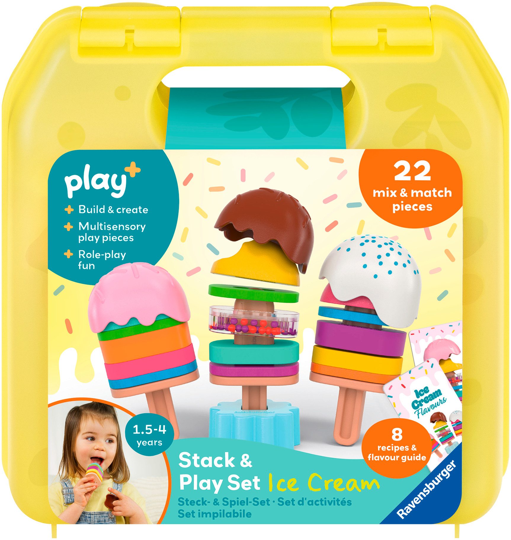 Ravensburger Steckspielzeug Play+ Steck- und Spiel-Set: Mix dein Eis