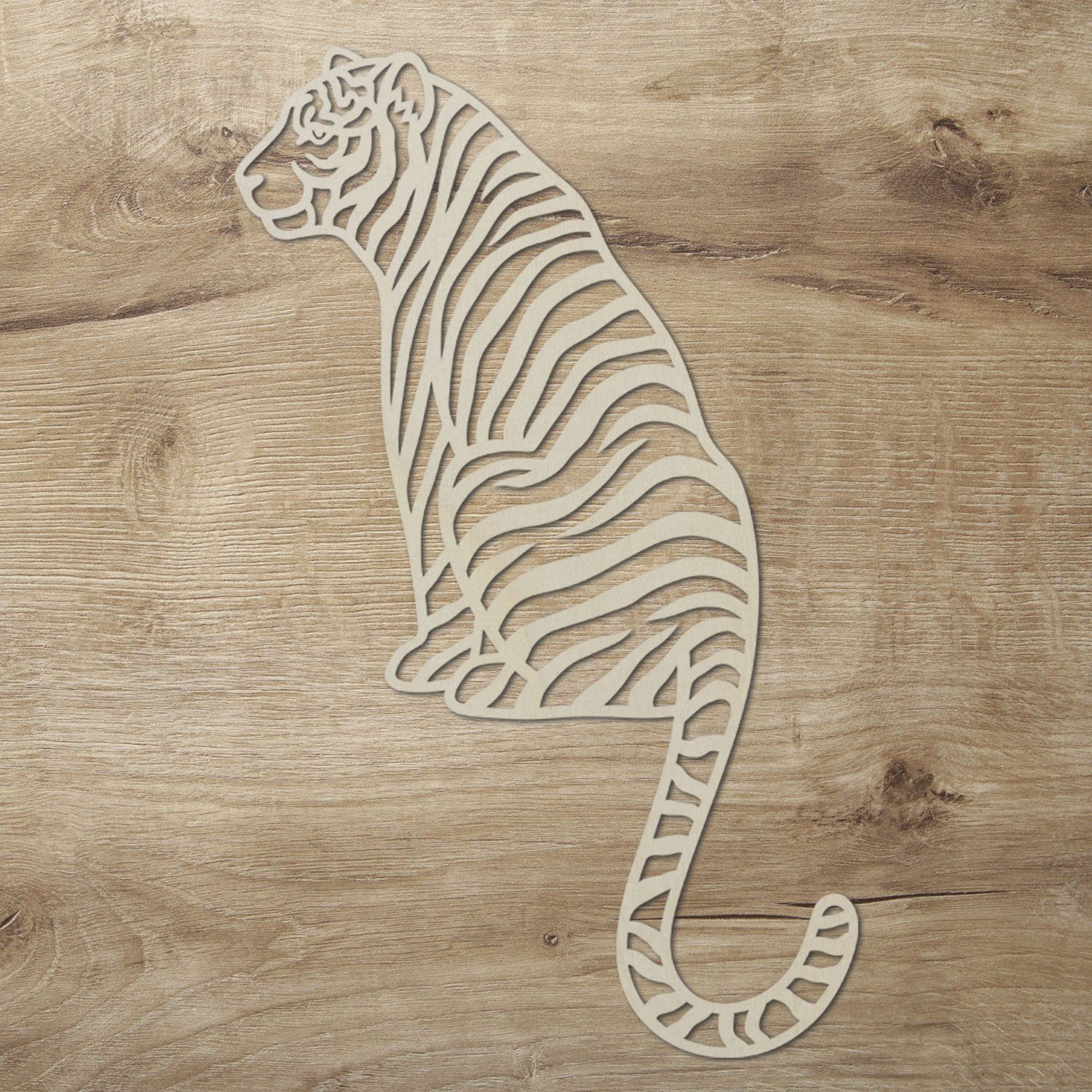 Namofactur 3D-Wandtattoo Tiger Holz Deko Wandbild 56x35cm Аксессуары для дома, 3D-Wanddeko 'Tiger' Wandgestaltung für dein Wohnzimmer / Schlafzimmer