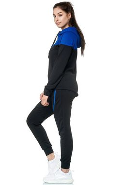 L.gonline Freizeitanzug Damen Jogging-ANZUG, Freizeitanzug, Sporthose und Kapuzenjacke, 984 (Kapuzenjacke mit Reißverschluss, Hose, 2-tlg), Fitness Freizeit Casual