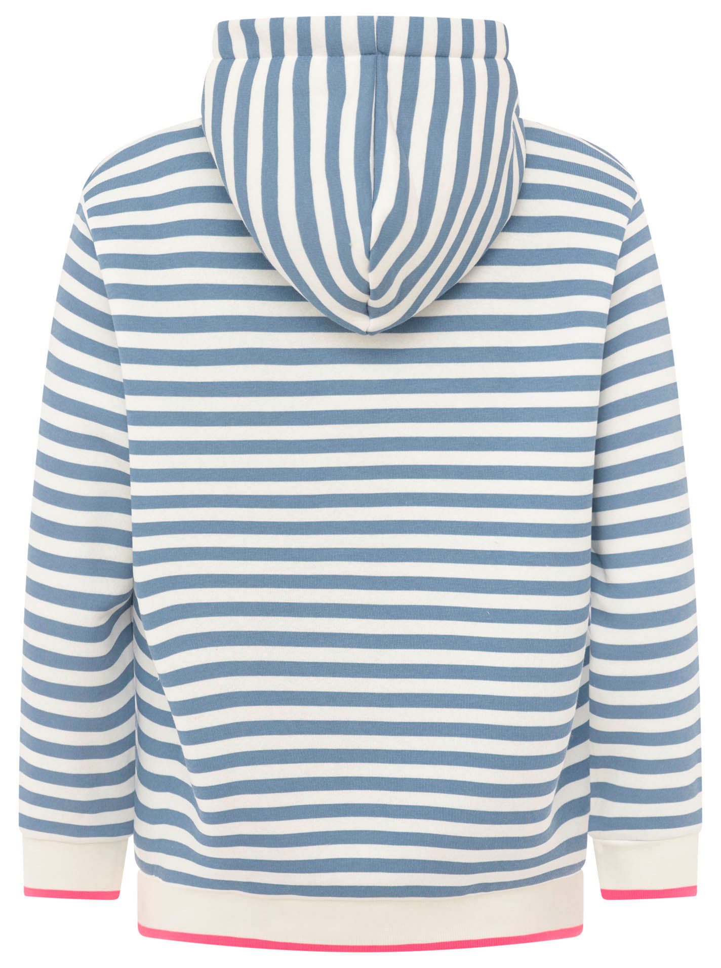 Zwillingsherz Kapuzensweatjacke "Maritim" gestreift, Kapuze mit Kordel und Herzen, Taschen, Zipper – Bild 4 von 5