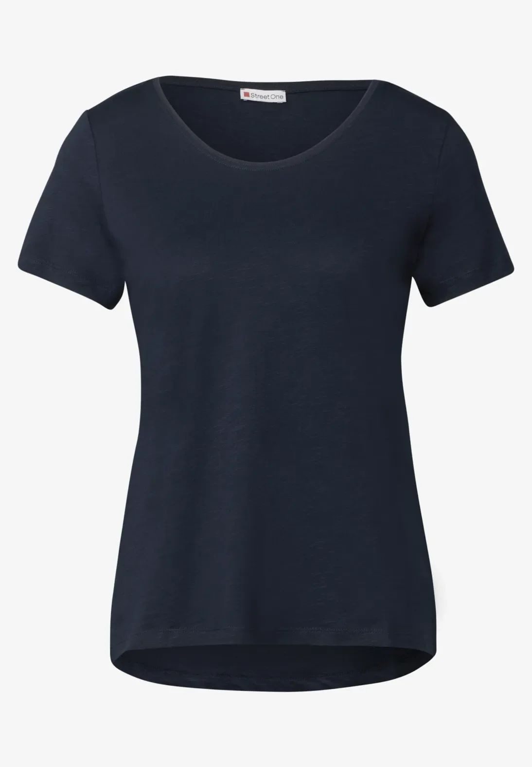 STREET ONE T-Shirt – Kurzarmshirt mit V-Ausschnitt und doppellagiger Front günstig online kaufen