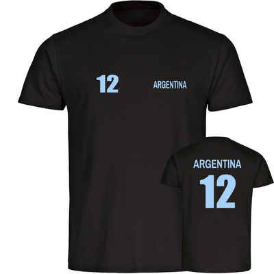 multifanshop T-Shirt Kinder Argentina - Trikot 12 - Boy Girl