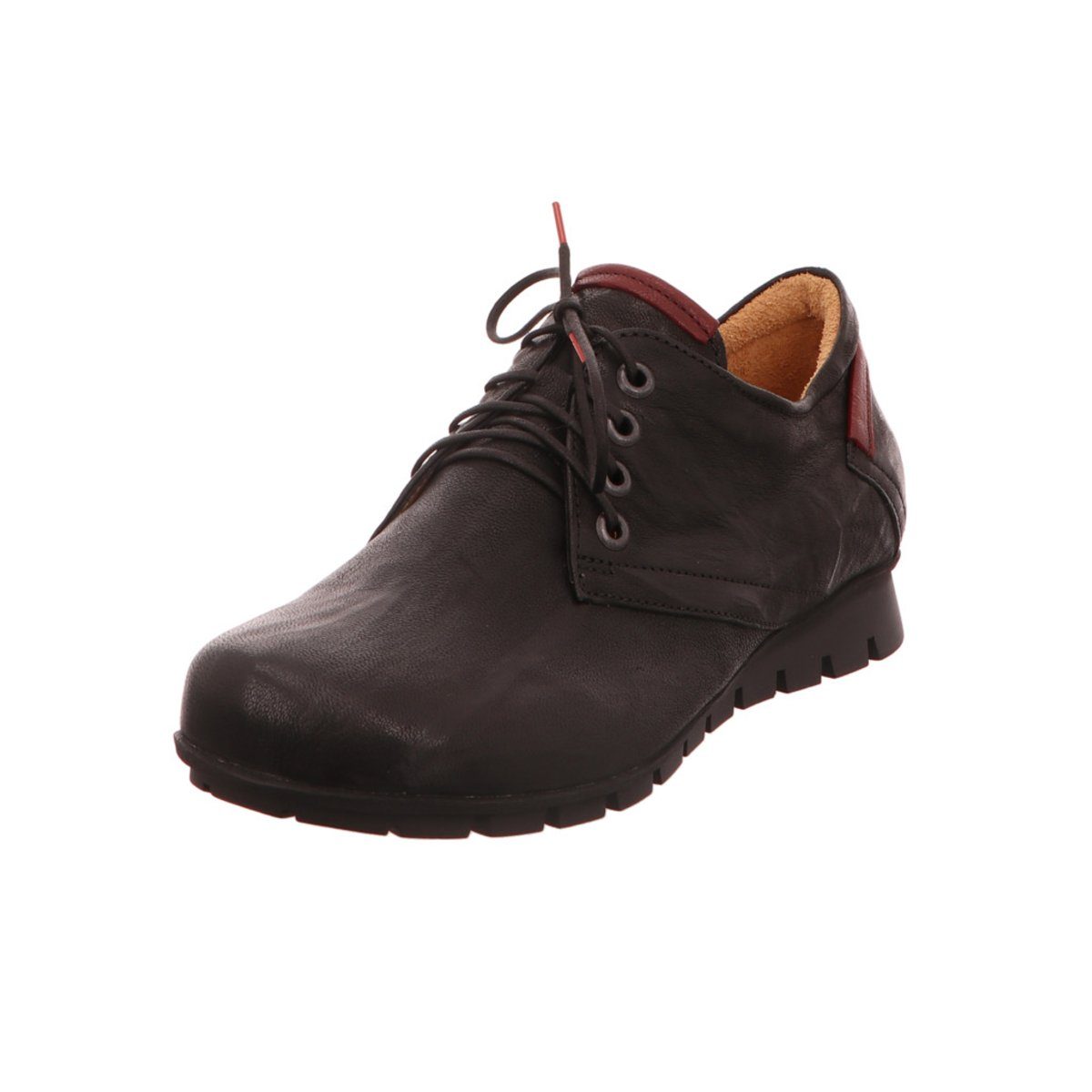 Komfort Schnürer für Damen in schwarz Sneaker