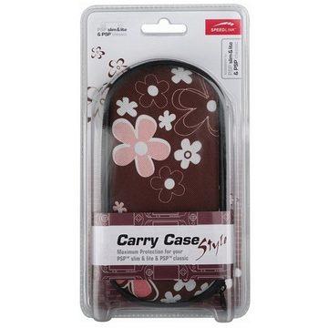 Speedlink Konsolen-Tasche Carry Case Hard-Case Tasche Bag Braun, Schutz-Hülle Karabiner Etui für Sony PSP Classic Fat Slim&Lite Street