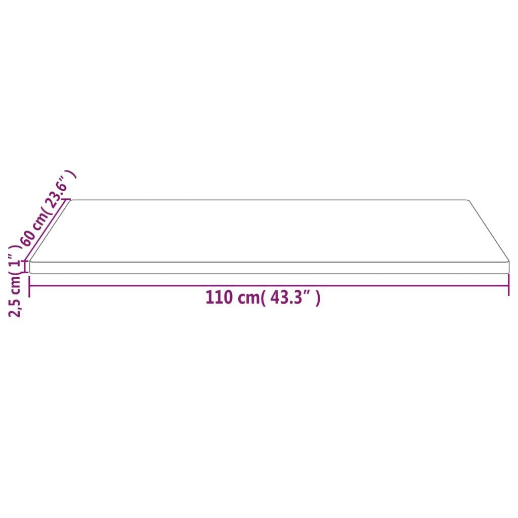 Massivholz St) furnicato Kiefer (1 cm 110x60x2,5 Rechteckig Tischplatte