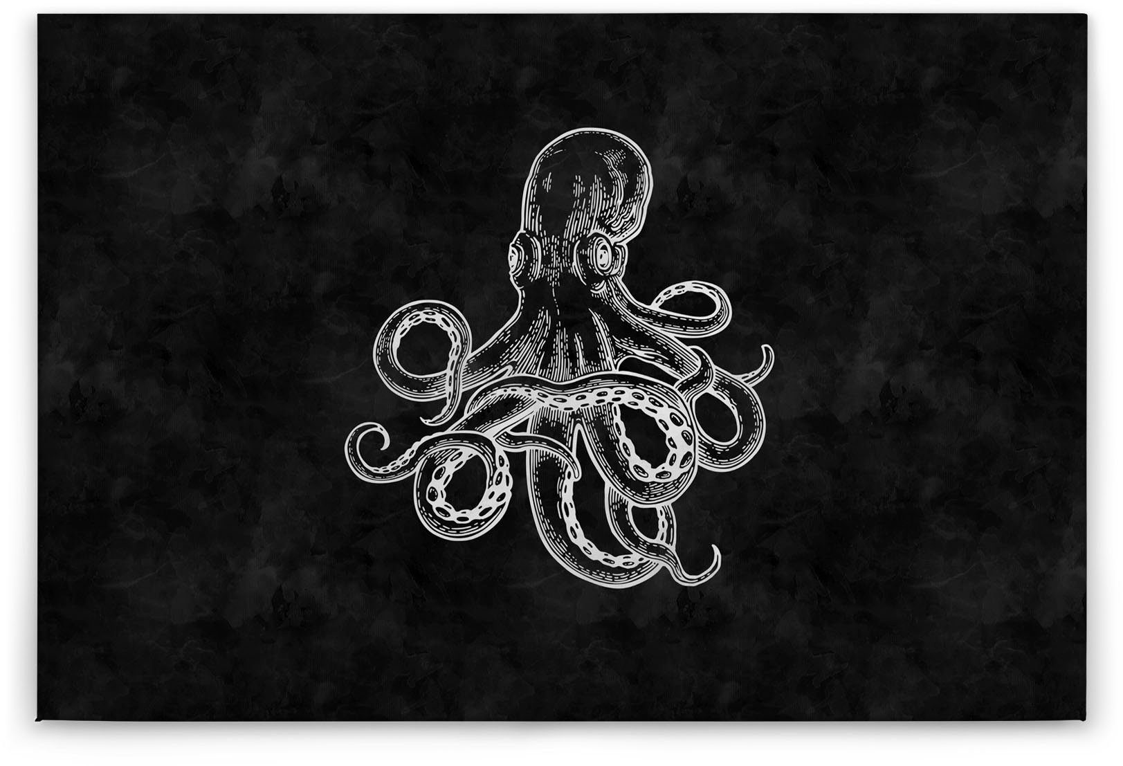 A.S. Création Leinwandbild blackboard 4, Gemälde, Kinder, Kunst (1 St), Schwarz-Weiß Octopus Keilrahmen Tafel Leinwand-Bild Wohnzimmer modern