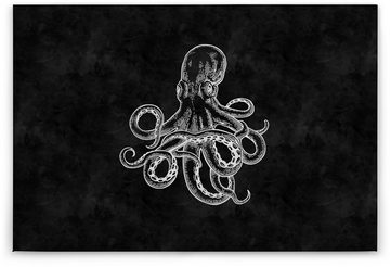 A.S. Création Leinwandbild blackboard 4, (1 St), Schwarz-Weiß Octopus Keilrahmen Bild Tafel