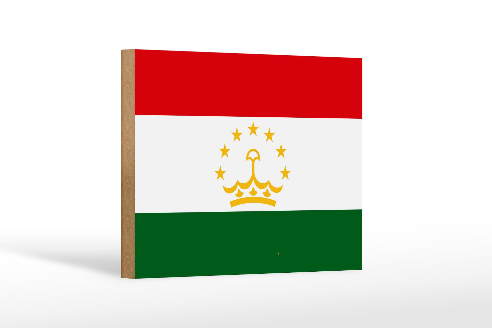 Femer GmbH Holzbild Flagge Tadschikistan 18x12cm Flag of Tajikistan, Flaggen (1 St), Glatte Holzfaserplatte (MDF), vorn beschichtet