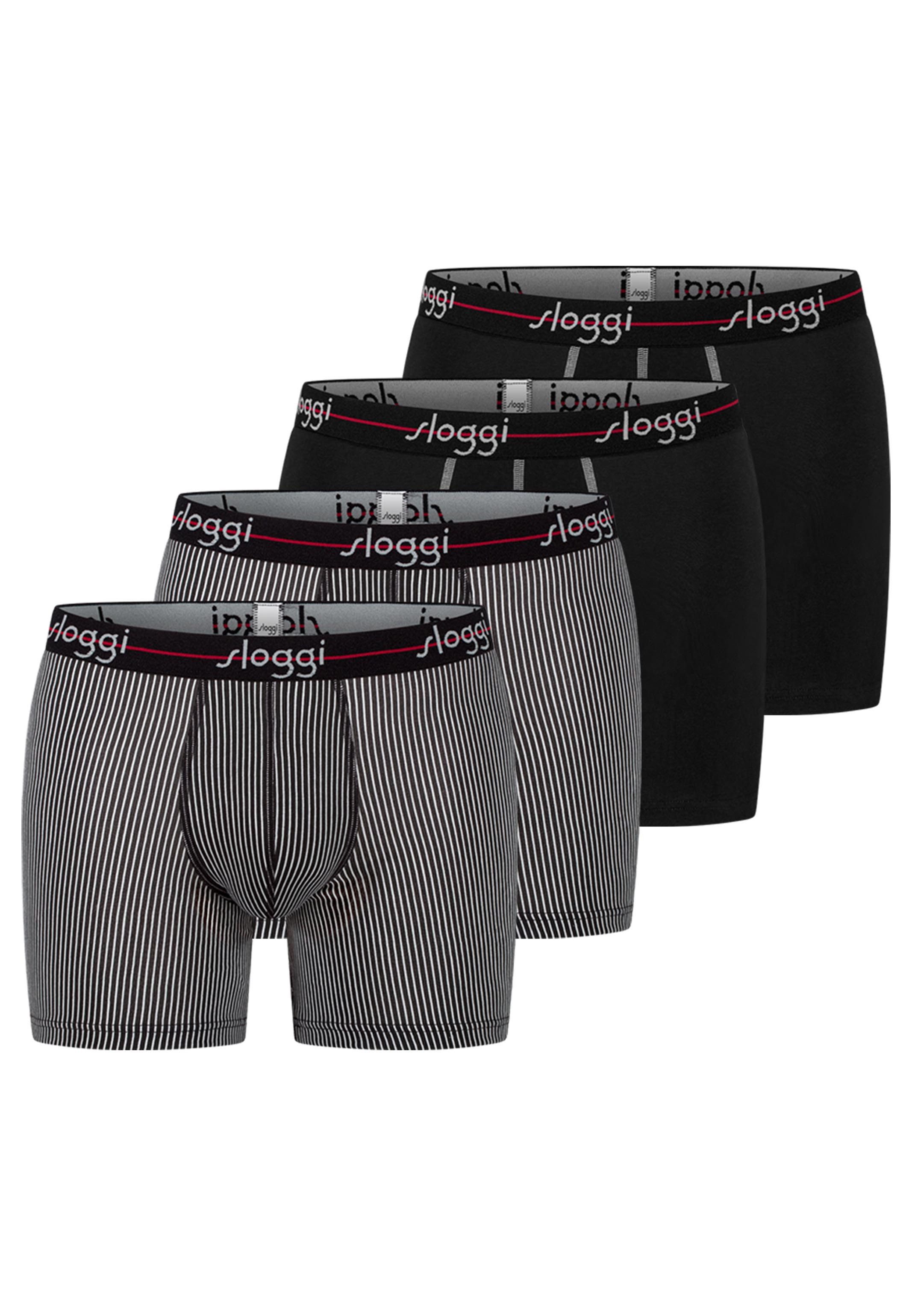 sloggi Retro Boxer 4er Pack Start (Spar-Set, 4-St) Long Short / Pant - Baumwolle - ohne Eingriff - Atmungsaktiv